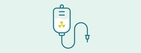 Die Abbildung zeigt die Illustration eines Infusionsbeutels