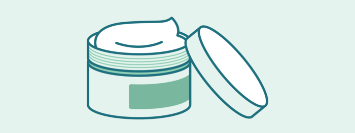 Leben mit Prostatakrebs: Icon Creme Icon einer geöffneten Cremedose