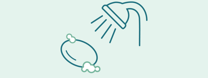 Das Icon zeigt ein Stück Seife und eine Dusche