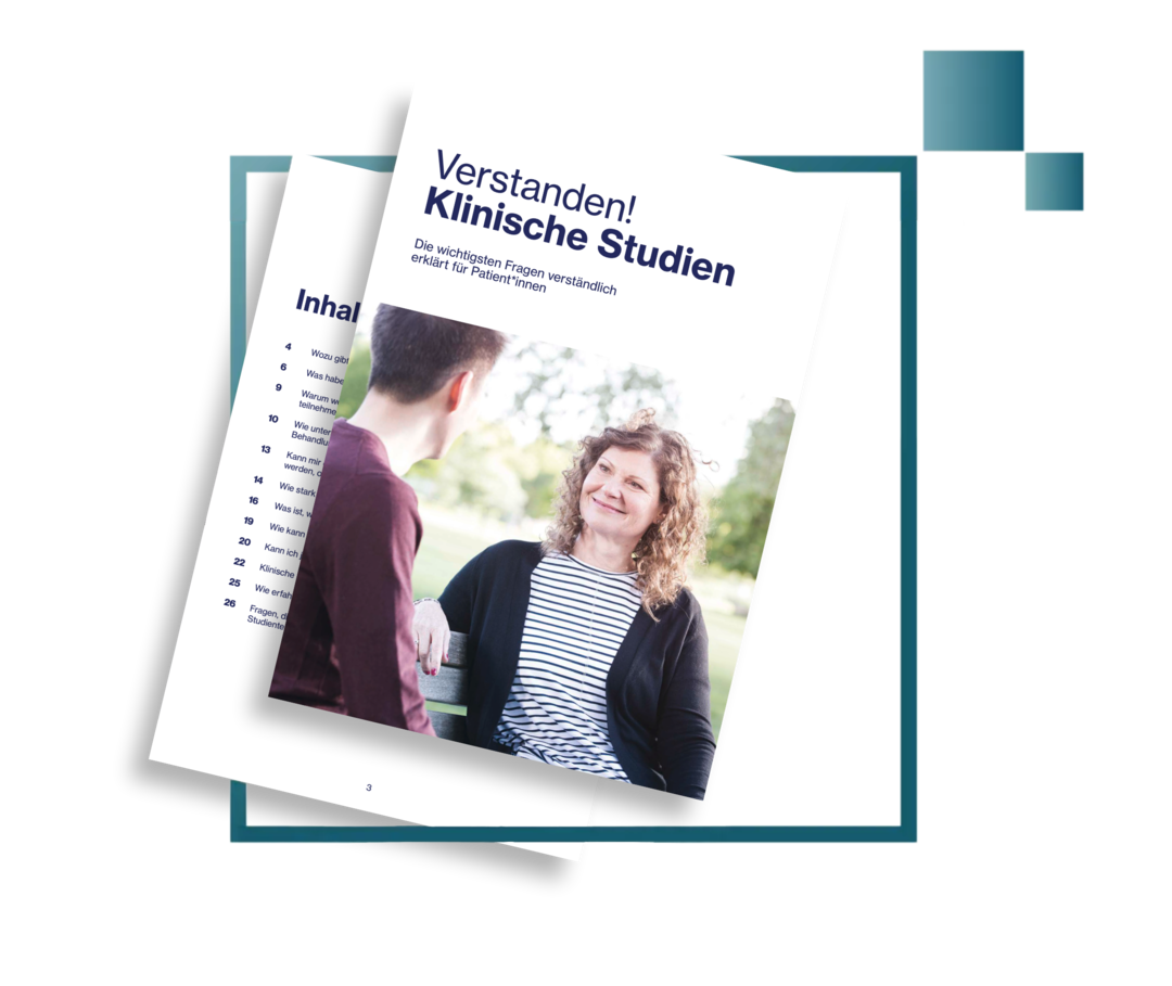 Titelbild der Info-Broschüre zu den klinischen Studien bei Novartis.